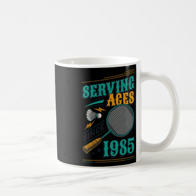 Diving Aces seit 1985 Badminton Lover 40. Geburtst Kaffeetasse (Rechts)