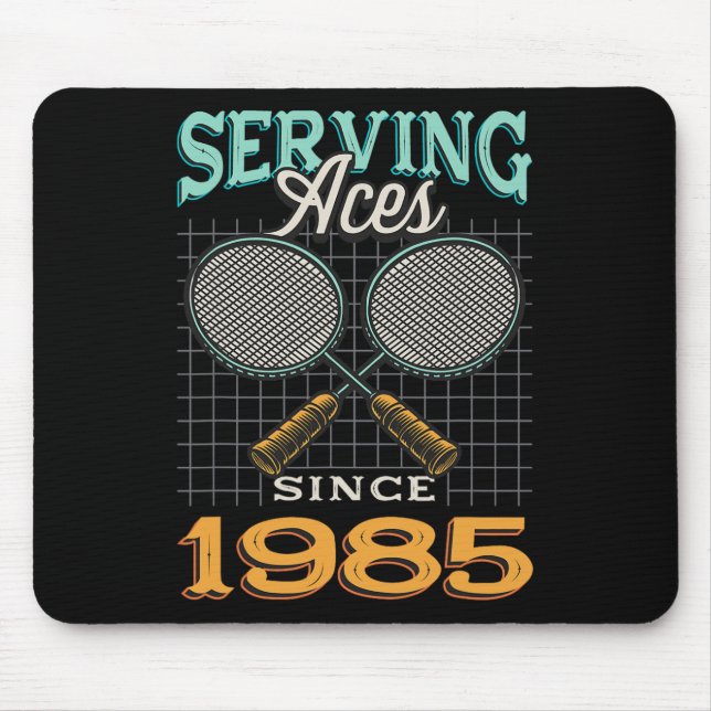 Diving Aces seit 1985 Badminton Lover 40. Geburtst Mousepad (Vorne)