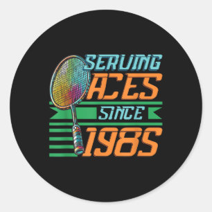 Diving Aces seit 1985 Badminton Lover 40. Geburtst Runder Aufkleber