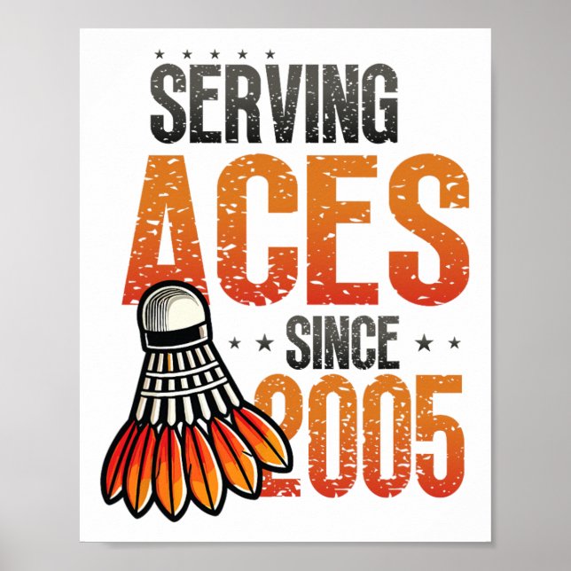 Diving Aces seit 2005 Badminton Lover 20. Geburtst Poster (Vorne)