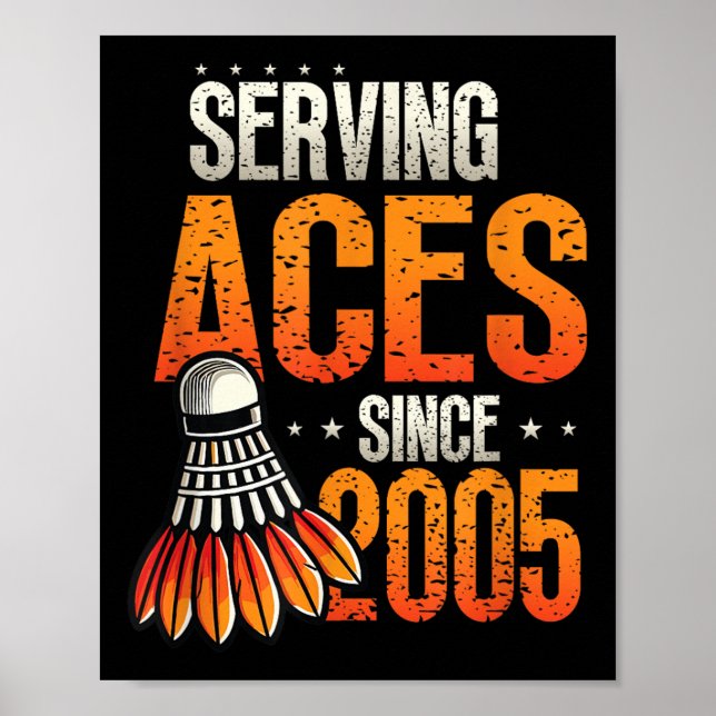 Diving Aces seit 2005 Badminton Lover 20. Geburtst Poster (Vorne)