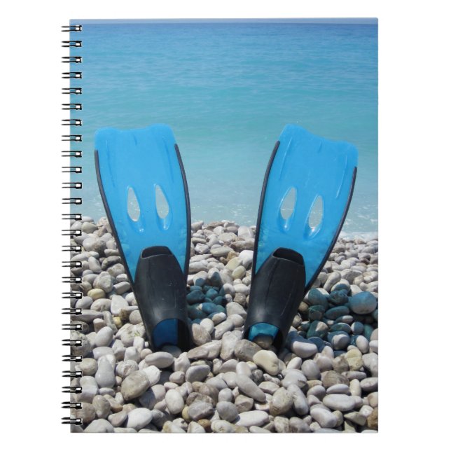 Diving Fins Notebook Notizblock (Vorderseite)