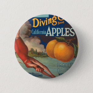 Diving Girl California Button
