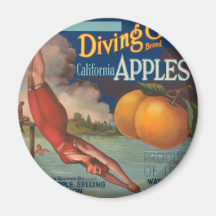 Diving Girl California Magnet