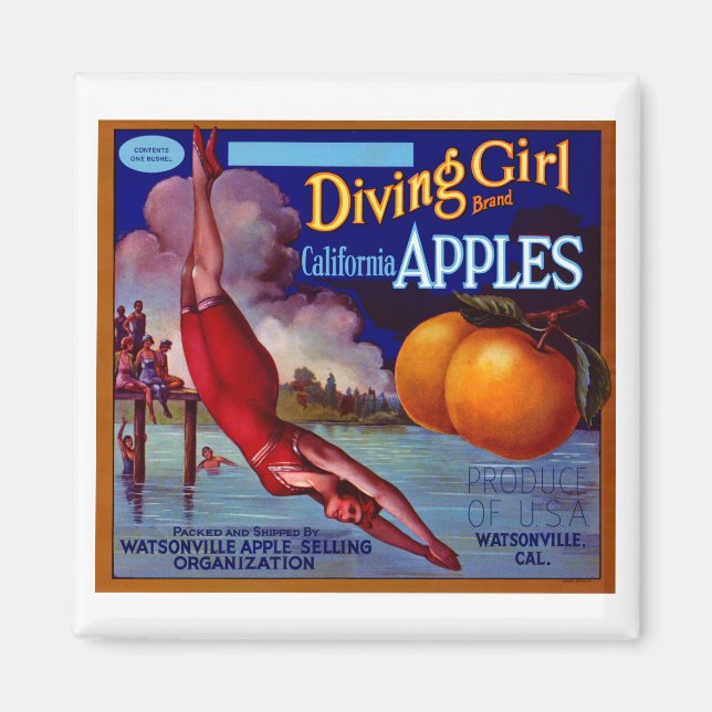 Diving Girl California Magnet (Vorne)
