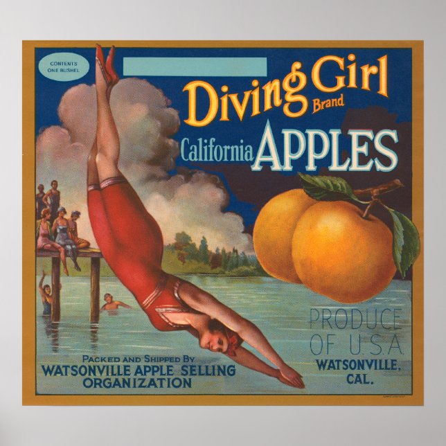 Diving Girl California Poster (Vorne)