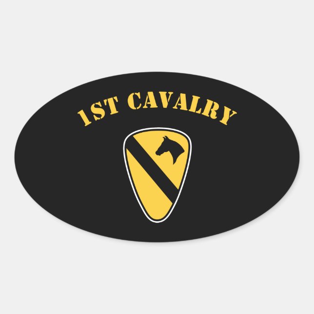 Division Cavalry Ovaler Aufkleber (Vorderseite)