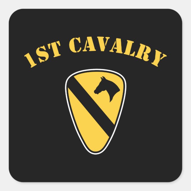 Division Cavalry Quadratischer Aufkleber (Vorderseite)