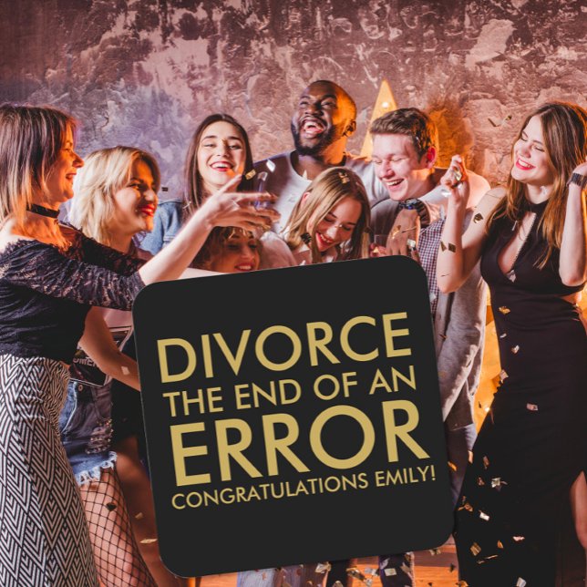 Divorce Celebration Coaster | End of an Error Rechteckiger Pappuntersetzer (Von Creator hochgeladen)