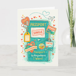 Divorce celebration passport to anywhere feiertagskarte