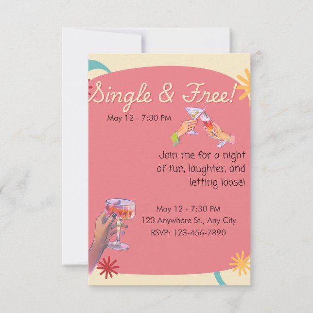 Divorce Party Invitation I'm free RSVP Karte (Vorderseite)