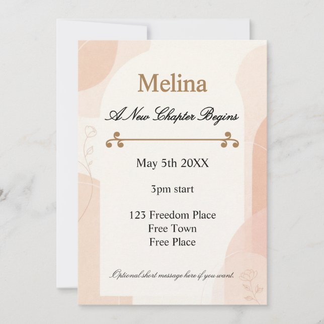 Divorce Party New Chapter Celebration Einladung (Vorderseite)