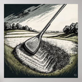 Divot King - Golf Art Print Poster