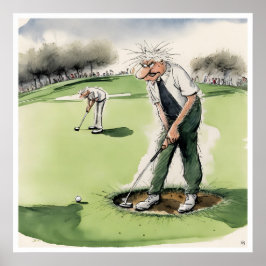 Divot Trouble - Golf Print Poster