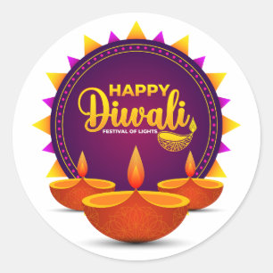 Diwali-Aufkleber Runder Aufkleber
