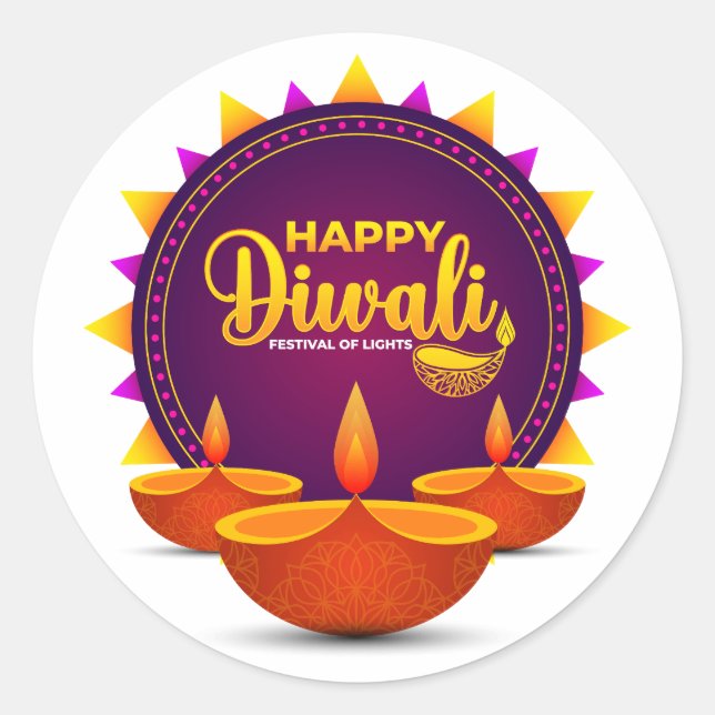 Diwali-Aufkleber Runder Aufkleber (Vorderseite)