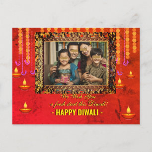 Diwali begrüßt traditionelle Fotokarte Postkarte