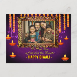 Diwali begrüßt traditionelle Fotokarte Postkarte