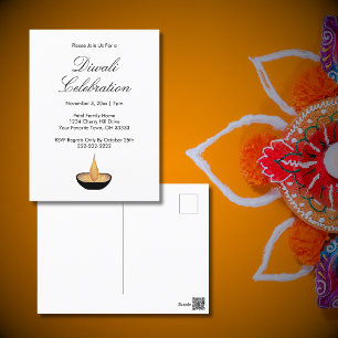 Diwali Celebration Diya Einladung Postkarte