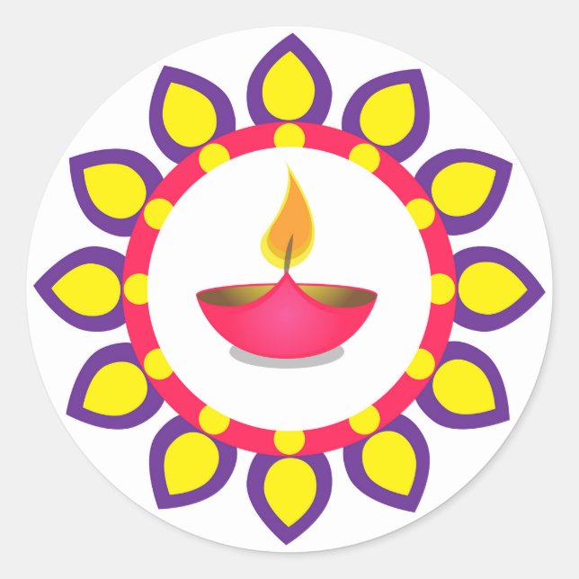 Diwali Classic Round Sticker Enevelope Siegel (Vorderseite)