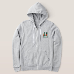 Diwali "D" Monogram Diya Zip-Up Hoodie
