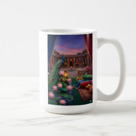 Diwali Deepavali Peacock Green Coffee Mug Kaffeetasse