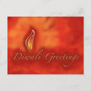 Diwali Devali Lichtgrüße - Warme Grußkarte Postkarte