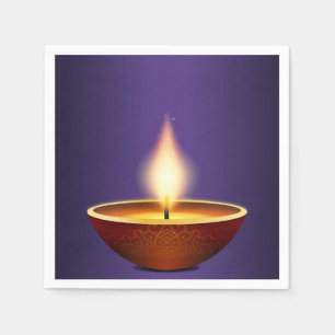 Diwali Diya Lila Hintergrund Serviette
