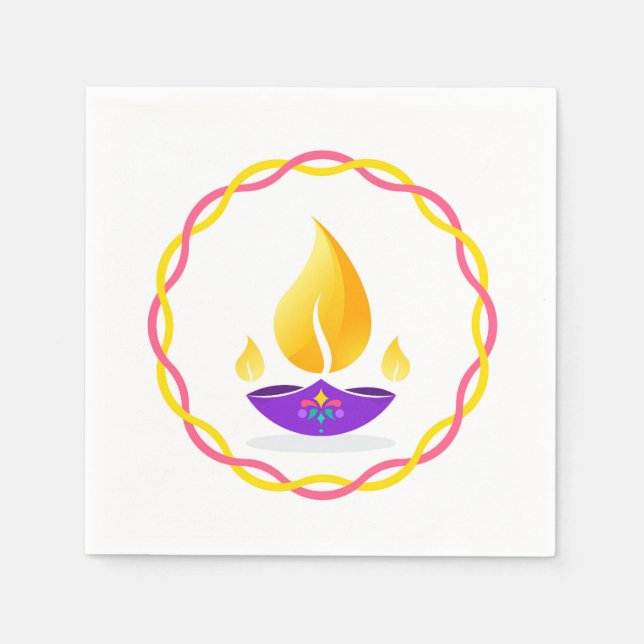 Diwali Diya Napkins Serviette (Vorderseite)