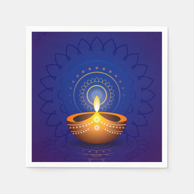 Diwali Diya Napkins Serviette (Vorderseite)