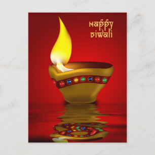 Diwali Diya - Oil lamp Illustration Postkarte