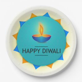 Diwali Diya Papierplatte Pappteller
