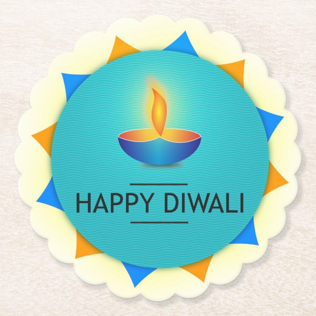 Diwali Diya Untersetzer (Vorderseite)