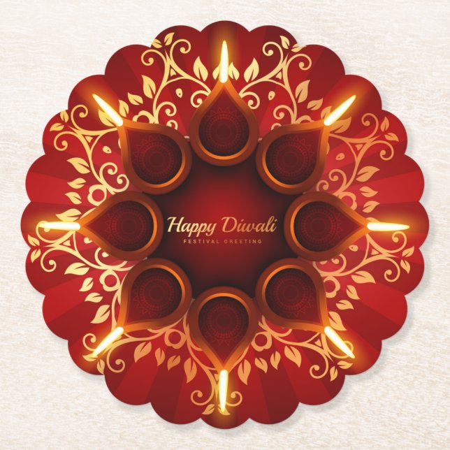 Diwali Diya Untersetzer (Vorderseite)