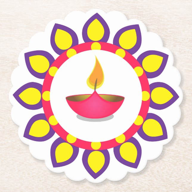 Diwali Diya Untersetzer (Vorderseite)