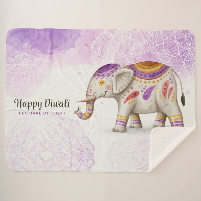 Diwali Elephant Sherpadecke (Vorderseite (Horizontal))