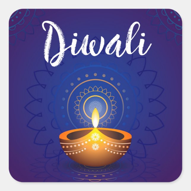 Diwali Enevelope Siegel Quadratischer Aufkleber (Vorderseite)
