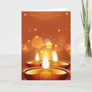 Diwali feiert goldene Kerzen Karte