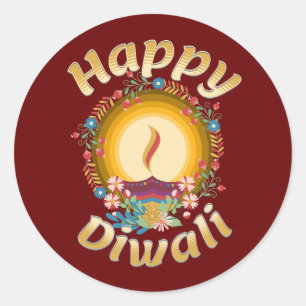 Diwali Festival of Lights Hindu Sikh Jain Runder Aufkleber