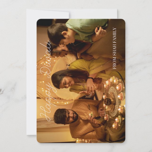 Diwali Flachbild-Fotokarte Feiertagskarte (Vorderseite)