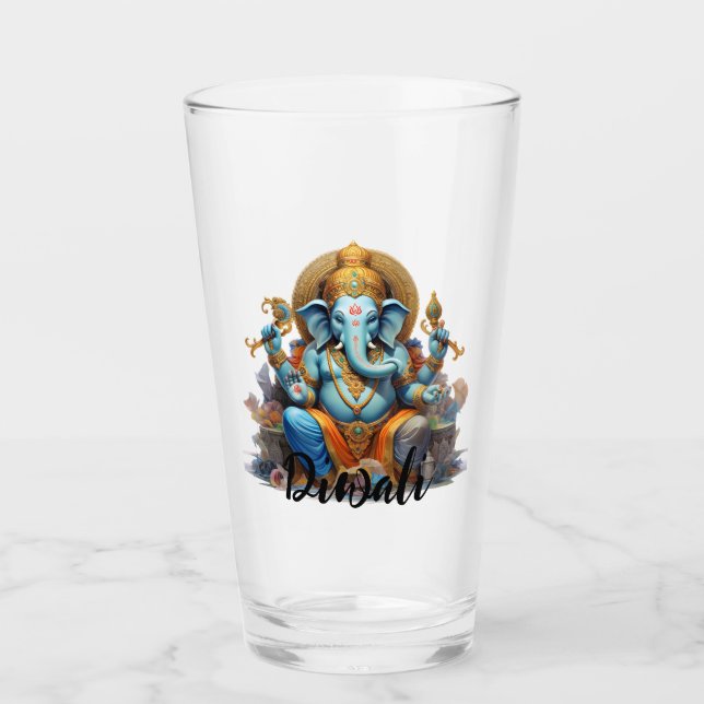 Diwali Ganesh Glass Glas (Vorderseite)