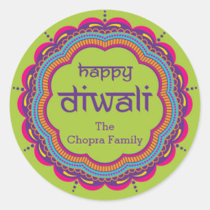 Diwali Gastgeschenk Sticker mit Mandala