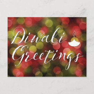 Diwali-Grüße Bokeh-Lichter Postkarte