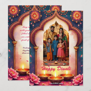 Diwali-Grußkarte mit Tempel-Glanz Einladung