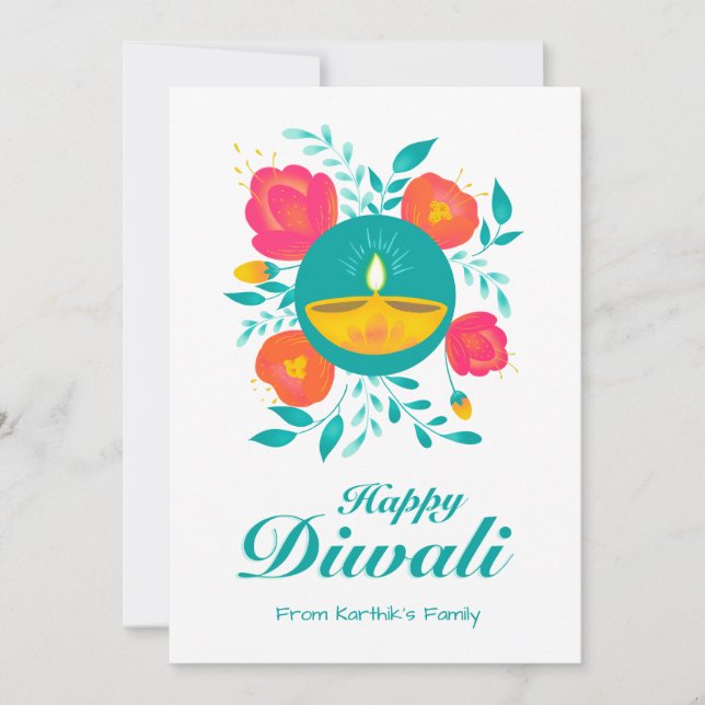 Diwali Grußkarte personalisiert Karte (Vorderseite)