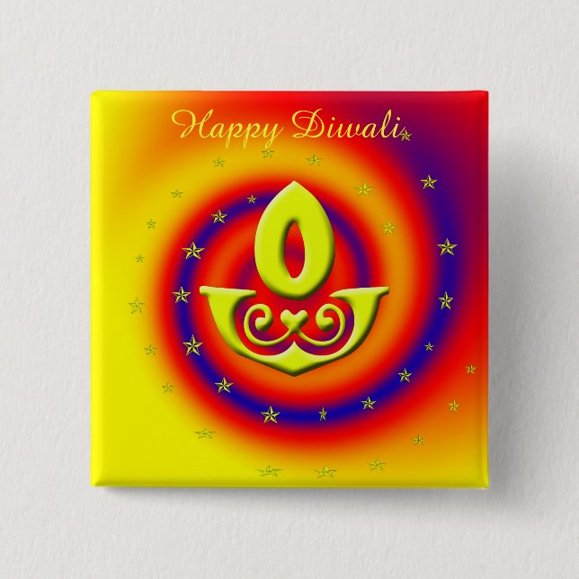 Diwali Lampe Button (Vorderseite)