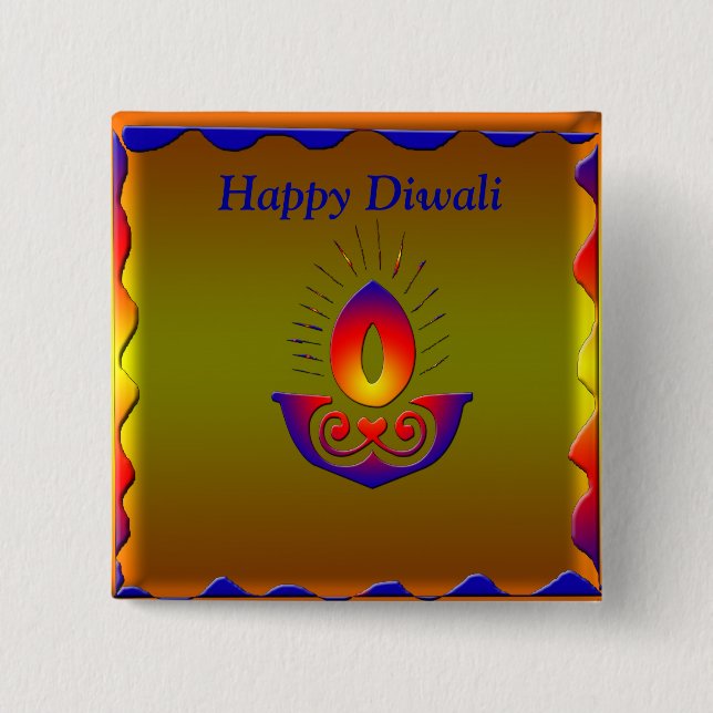 Diwali Lampe Button (Vorderseite)