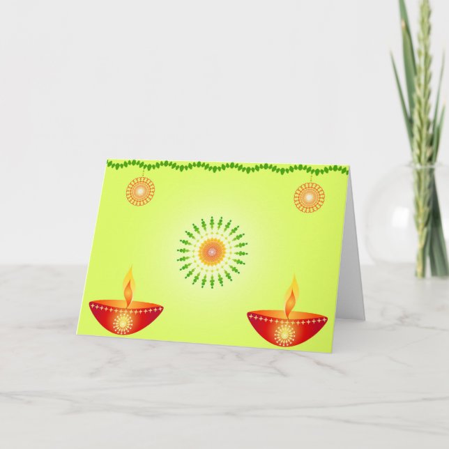 Diwali Lampen - Karte (Vorderseite)