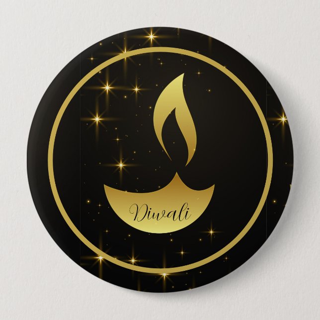 Diwali Light: Ein Whisper in Gold Diwali Button (Vorderseite)