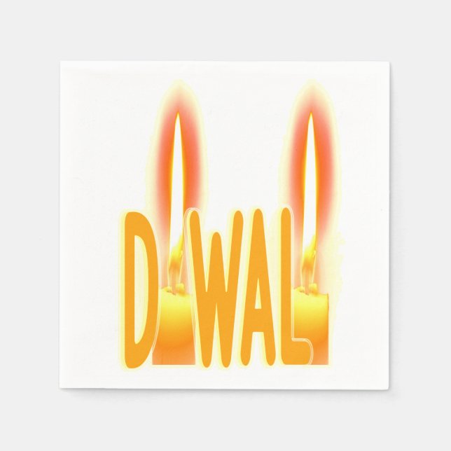 Diwali Lights Candles Candlelight Typografie Niedl Serviette (Vorderseite)